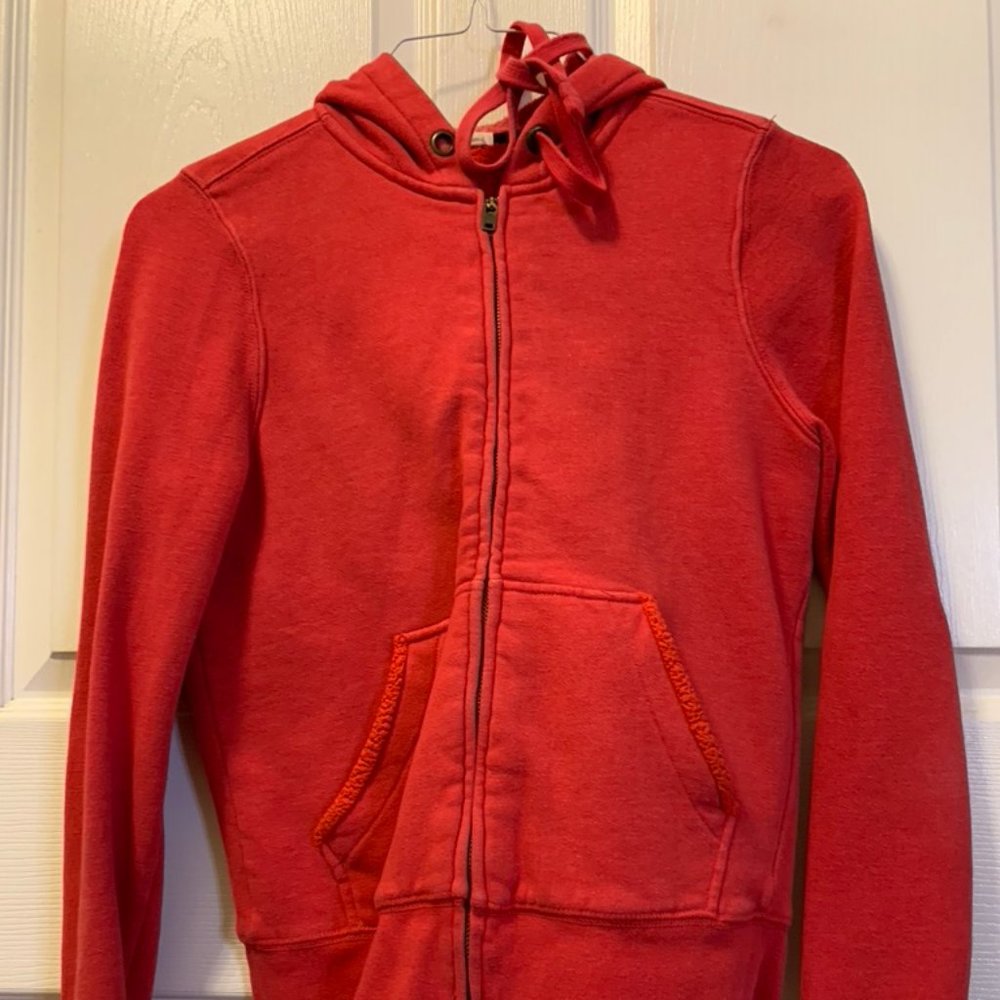 J Crew Red Zip Hoodie Size S